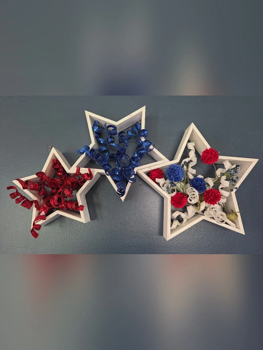 White Wood Stars With A Patriotic Flair